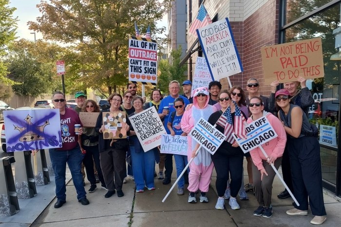 No Kings protests Chicago Illinois St. John's Episcopal Church October 2025
